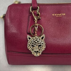 Leopard Cheetah Coach‎ Inspired Bag Charm Keychain Purse